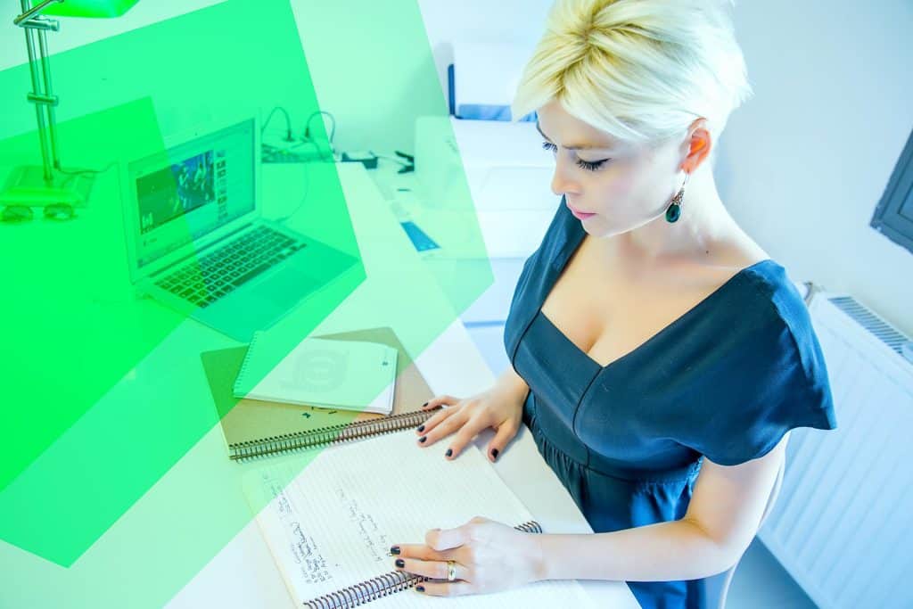 Beautiful Blond Woman at Work